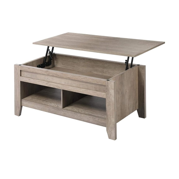 Coffee Table,Lift Top Center Table with Hidden Compartment and 2-Tier Storage Shelf,Multifunctional Accent Table for Living Room,Apartment,Dorm and Den,Gray