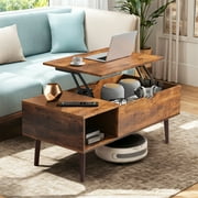 Nextay Coffee Table, Lift Top Coffee Tables for Living Room, Small Modern Wooden Center Tables with Storage Shelf and Hidden Compartment