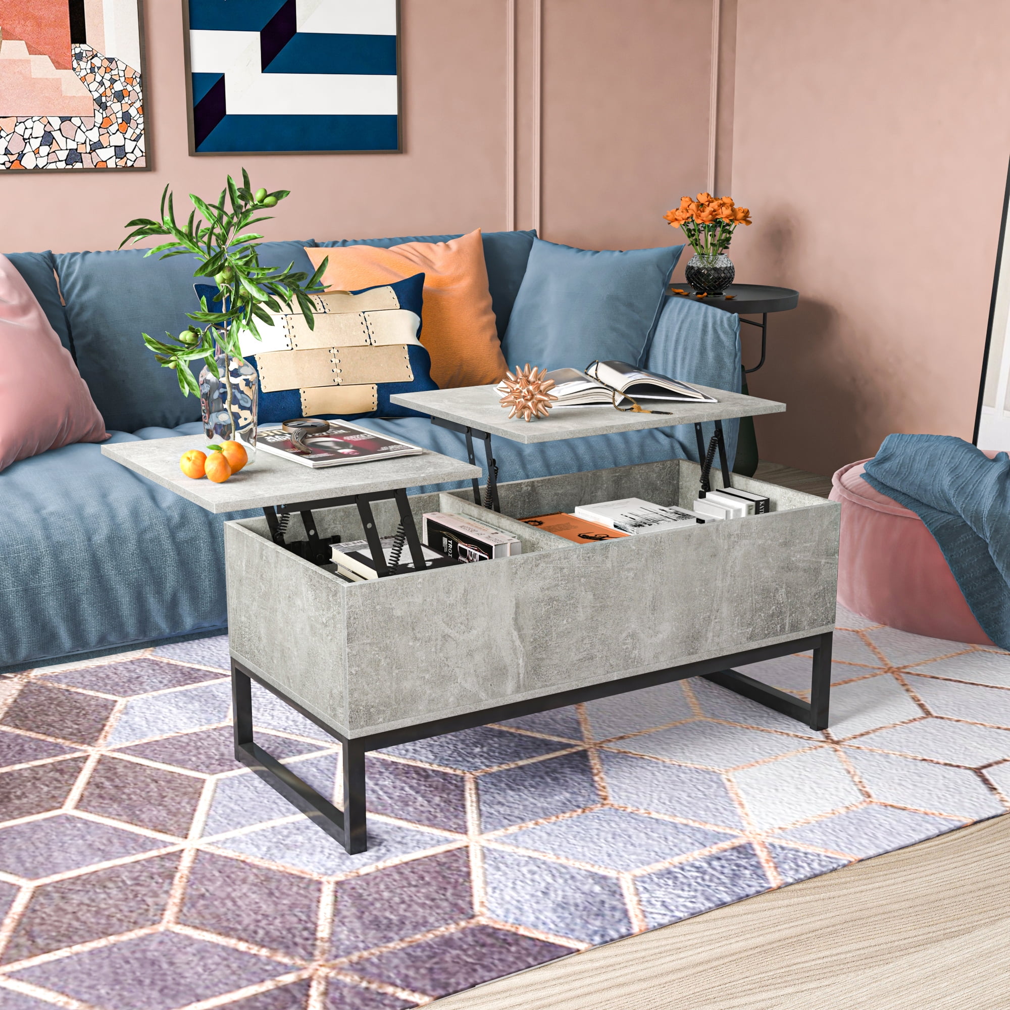 Coffee Table, Lift Top Computer Game Coffee Table with Hidden ...