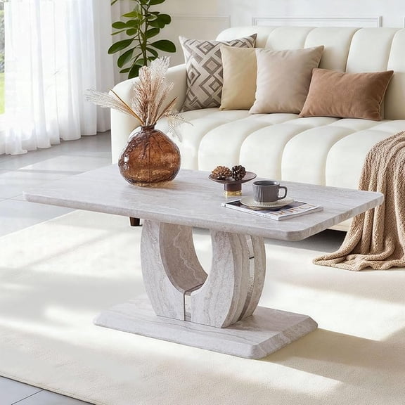 Coffee Table for Living Room, Modern Luxury Rectangle Coffee Tables with Storage, Tea Tables for Small Space Office Apartment (43" L×22.4''W×18''H-Mars Light)