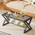 thumbnail image 1 of Coffee Table Living Room Table Center Table, Simple Modern Faux Marble Rectangular Tea Tables with Sturdy Gold Metal Frame,Industrial Wooden Coffee Table for Bedroom Home Office., 1 of 6