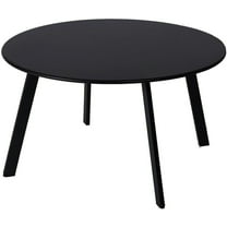 Coffee Table - Metal Steel Outdoor Round Table Weather Resistant Anti-Rust Outdoor Table (Black)