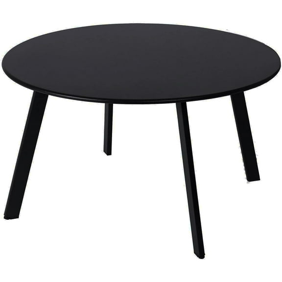 Coffee Table - Metal Steel Outdoor Round Table Weather Resistant Anti-Rust Outdoor Table (Black)