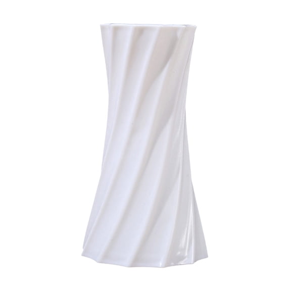 Coffee Table Modern Style White Plastic Vase for Bookshelf Mantel Fireplace Living Home Decoration, Plastic Vases for Flowers