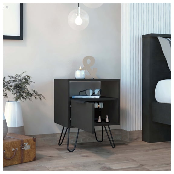 Coffee Table, One Open Shelf, Single Door Cabinet