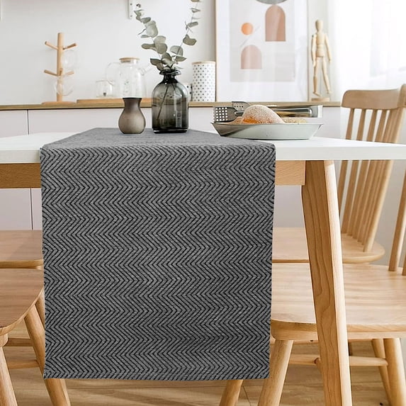 Coffee Table Runner 48 Inches Long Dark Gray Small Kitchen Table Runner Dresser Runner Scarf Geometric Patterned Bedroom Furniture Top Cover Dining Room Table Topper Washable Cloth Short Runner