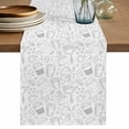 thumbnail image 1 of Coffee Table Runner 72 Inches, White Grey Modern Concise Cup Farmhouses Bed Runner Dresser Scarves Tabletop for Indoor Outdoor Parties/Ceremony/Banquet, 13" x 72", 1 of 8