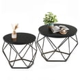 thumbnail image 1 of Coffee Table Set of 2 with Hidden Storage, Round Nesting Side Tables with Removable Lid, Modern Geometric End Tables for Living Room Decor, Movable, 1 of 9