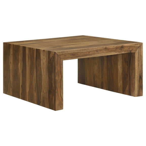 Coffee Table - Solid Sheesham Wood - 34" Square - Auburn Finish