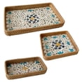 thumbnail image 1 of Coffee Table Tray Rattan Woven Basket Handmade Rattan Shell Colorful Storage Tray Bamboo Bread Rack Desktop Storage Tray, 1 of 3