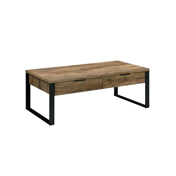 Acme Furniture Aflo Industrial Metal Coffee Table with Storage, Black/Brown