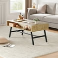 thumbnail image 1 of Coffee Table Wood Center Table with Drawer 42" Mid Century Coffee Table Rectangle Cocktail Table with Open Shelf Modern Coffee Table with Storage Living Room Table Easy Assemble, 1 of 9