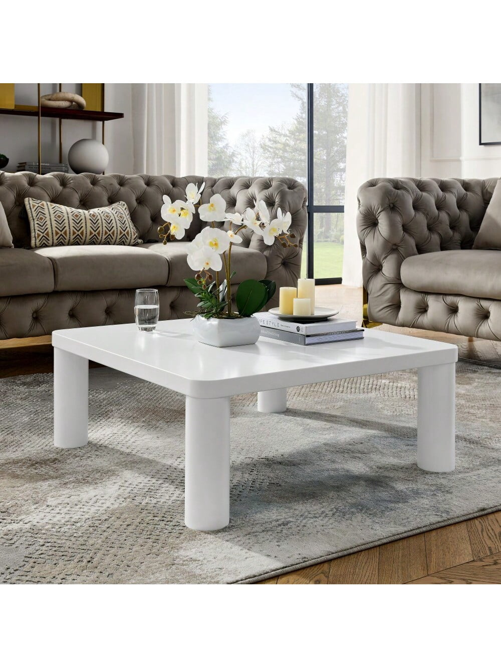 Coffee Table, Wood Coffee Table For Living Room, Modern Square Large ...