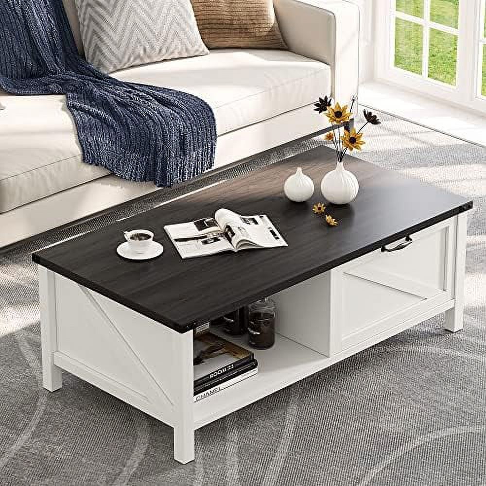 Coffee Table with & Sliding Barn Doors Farmhouse Coffee Tables for