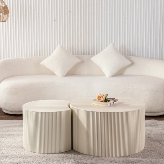 Coffee Table for Living Room | Fashion Design and Function | Handmade Grooves on MDF Base | Fast Setup