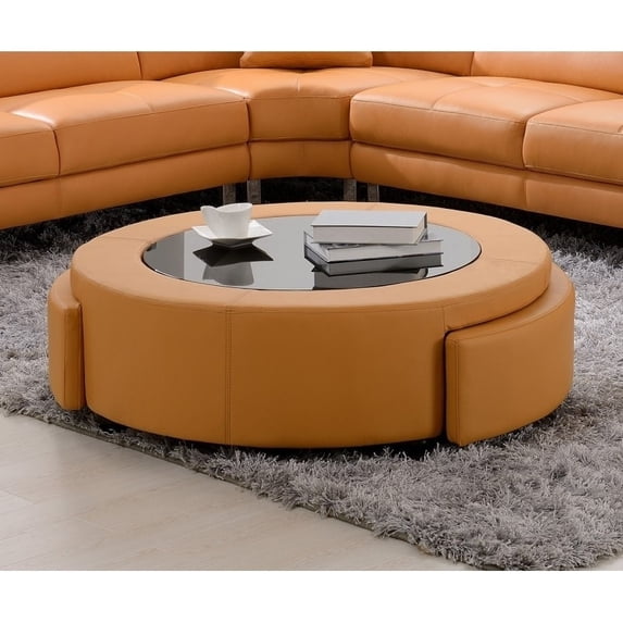 Coffee Table with 2-Drawer Storage - Orange