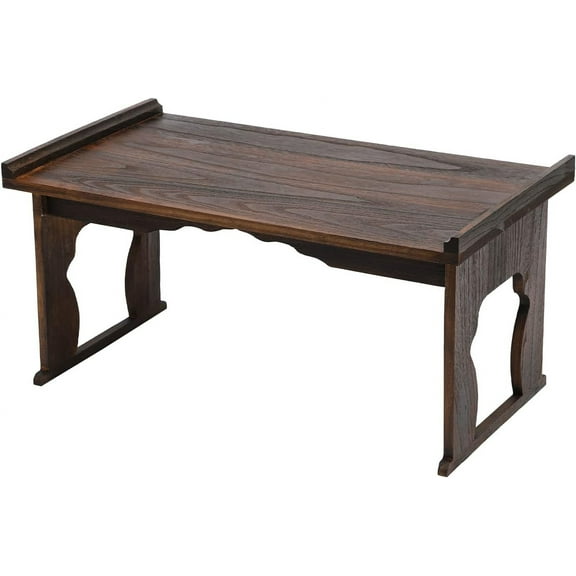 Coffee Table with Foldable Legs,Wooden Coffee Table, Floor Tea Table for Tea & Coffee,Bed Laptop Desk (80CM)