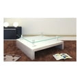 thumbnail image 1 of Coffee Table with Glass Top White, Modern Living Room Table, 29.5" Square MDF Coffee Table, Easy Assembly, High Gloss Finish, 1 of 6