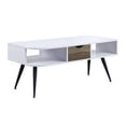 thumbnail image 1 of Benjara Coffee Table with Melamine Paper Veneer Top and 1 Drawer, White, 1 of 5
