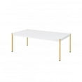 thumbnail image 1 of Coffee Table with Metal Tube Legs, White and Gold, 1 of 6