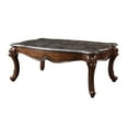 thumbnail image 1 of Benjara Coffee Table with Scalloped Marble Top and Anne Legs, Gray and Brown, 1 of 5