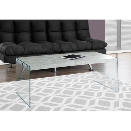 Coffee Table with Tempered Glass - Grey Cement