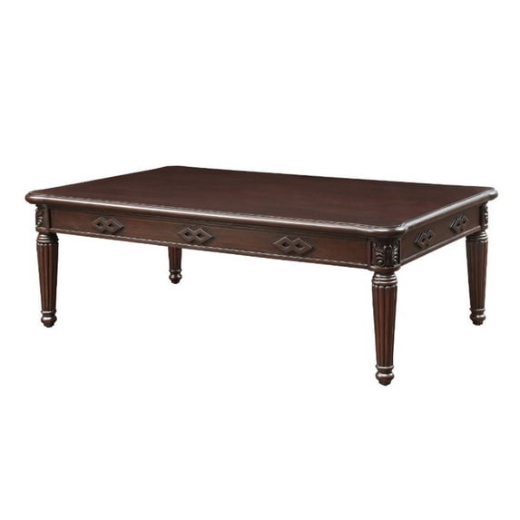 Coffee Table with Traditional Style and Turned Legs Espresso Brown - Saltoro Sherpi