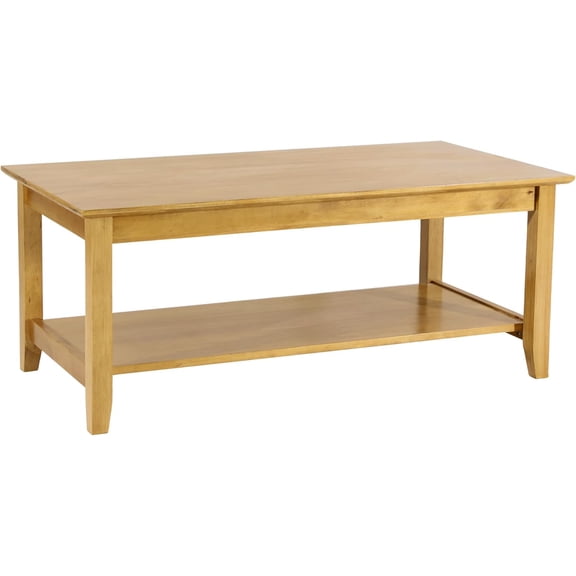 Kawind Home Solid Wood Coffee Table, Light Walnut Finish, Classic Living Room Centerpiece