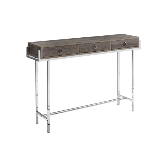 Coffee Tables Accent Table, Console, Entryway, Narrow, Sofa, Storage Drawer, Living Room, Bedroom, Brown Laminate, Chrome Metal, Contemporary, Modern,Wooden Coffee Tables