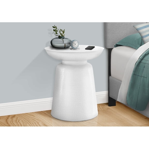 Coffee Tables Accent Table, Drum, Side, End, Nightstand, Lamp, Living Room, Bedroom, White Metal, Contemporary, Modern,Wooden Coffee Tables