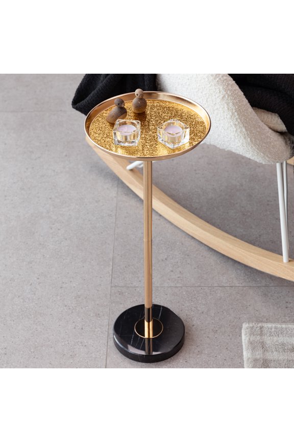 Coffee Tables Adjustable Side Table, Small Tea Martini Table, Gold, Natural Marble Decorative Pedestal End Table for Display and Storage,Coffee Tables With Storage