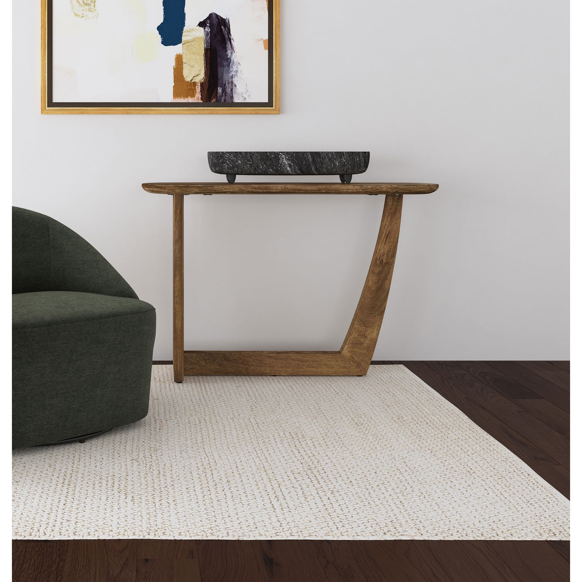 Coffee Tables Alamitos Brown Oval Solid Mango Wood Entryway Console ...