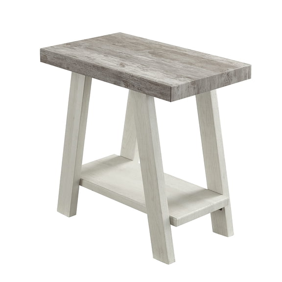 Coffee Tables Athens Contemporary Two-Tone Wood Shelf Side Table in Weathered Gray and Beige,Coffee Tables With Storage
