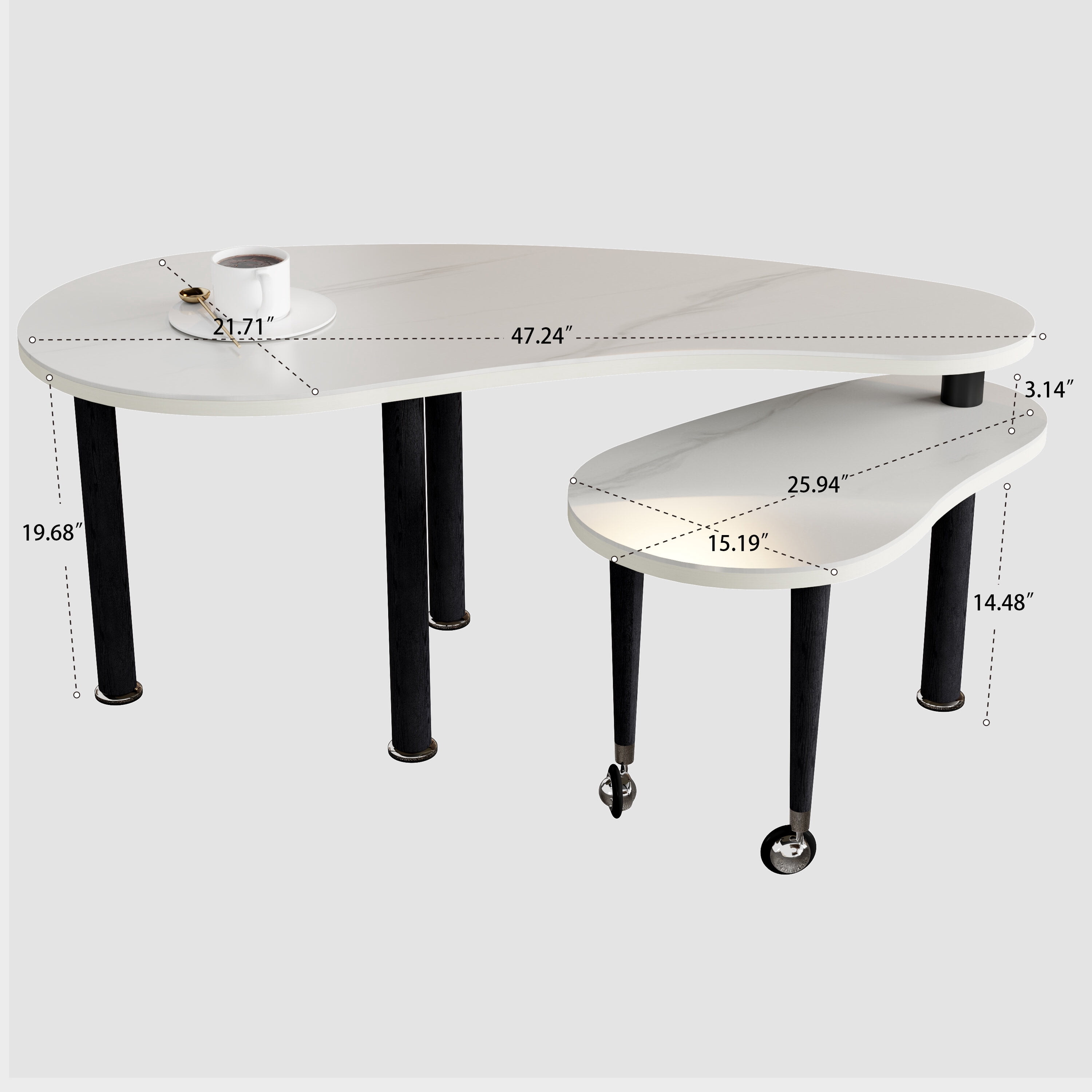 Table For Rota Coffee Tables Contemporary rotatable cocktail table with solid rubber ...