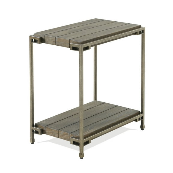 Coffee Tables Corbeta Metal Frame Wood Living Room Chairside Table with Shelf, Aged Graphite,Coffee Tables With Storage