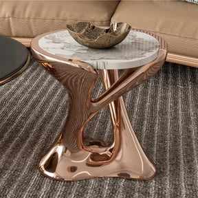 Coffee Tables Creative Marble Electroplated Tea Table Luxury Living Room Sofa Side Circular Corner Table Furniture