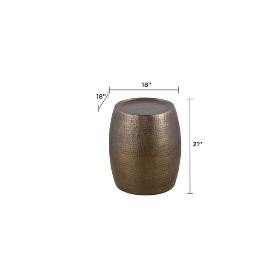 Coffee Tables ET501 Modern Contemporary Aluminum material 21" Height End Table, Side Table with Glossy Hand Hammered Design Antique Gold same as B009P298418 (CA inventory),Wooden Coffee Tables