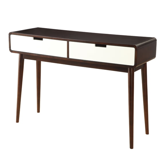 Coffee Tables, Espresso and White 2-drawer Sofa Table, Espresso Wooden Coffee Tables,Wood Coffee Tables With Storage, Furniture Primary Living Space Tables Espresso and White 2-drawer Sofa Table