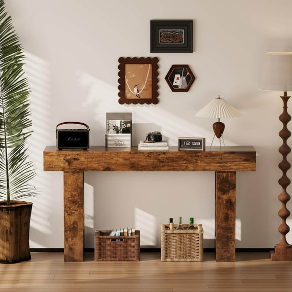 Coffee Tables Farmhouse Entryway Table, 63-Inch Long Narrow Console Table Behind The Couch, Wooden Rectangular Sofa Table for Entrance, Hallway, Living Room (Rustic Brown),Wooden Coffee Tables