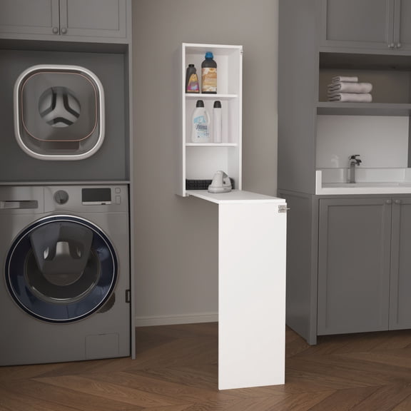 Coffee Tables, Folding Table, 3 Shelves, White Wooden Coffee Tables,Engineered Wood Coffee Tables With Storage, Furniture Primary Living Space Tables Folding Table, 3 Shelves