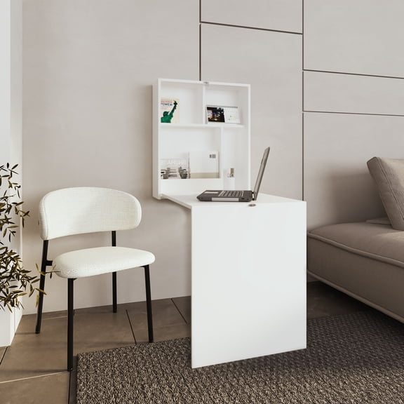 Coffee Tables, Folding Table, 4 Shelves, White, White Wooden Coffee Tables,Engineered Wood Coffee Tables With Storage, Furniture Primary Living Space Tables Folding Table, 4 Shelves, White