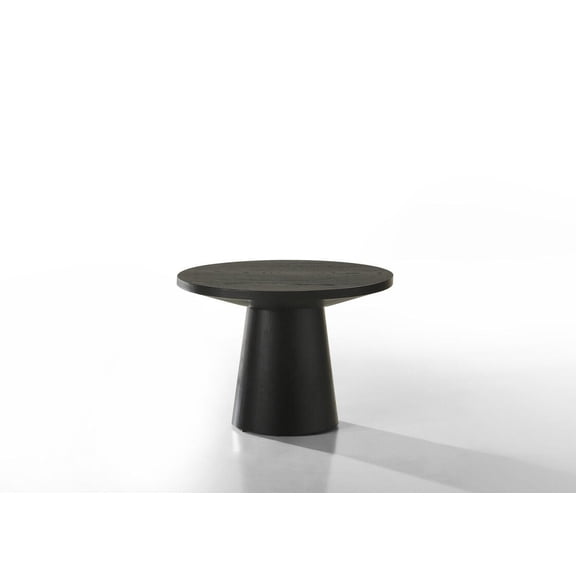 Coffee Tables Jacopo Ebony Black 22"W Round End Table with Pedestal Base,Wooden Coffee Tables