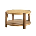 thumbnail image 1 of Coffee Tables Round Coffee Table with Solid Wood for Living Room, 2-Tier Round Coffee Table with Storage Shelf, Mid Century Modern Coffee Table , Home Small Space, Easy Assembly,Wooden Coffee Tables, 1 of 2