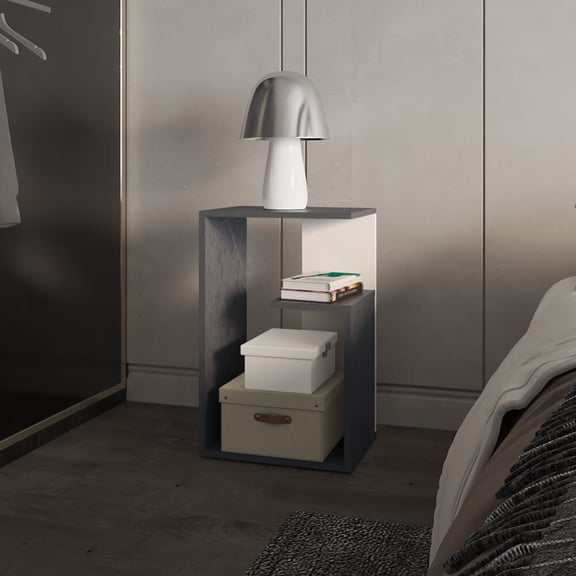 Coffee Tables, Side Table Sallis, Living Room, Onyx/White, Multi Wooden Coffee Tables,Engineered Wood Coffee Tables With Storage, Furniture Primary Living Space Tables Side Table Sallis, Living Room,