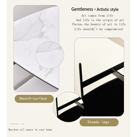 Coffee Tables Small Coffee Table for Living Room,Modern Rock Beam Ceramic Coffee Table,Low Square Center Table Easy Assembly,Wooden Coffee Tables