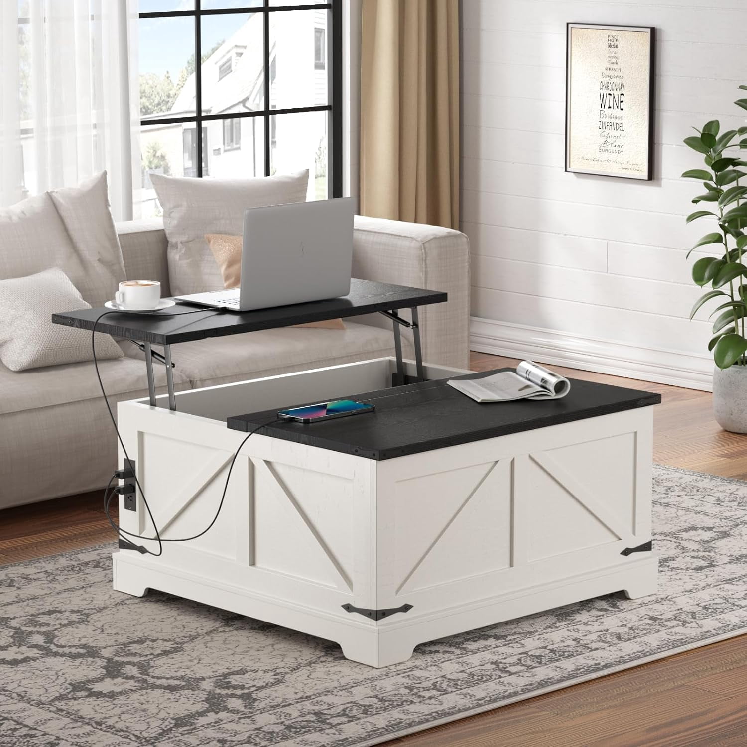 Coffee Tables with Storage for Living Room, 31.5