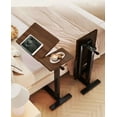 thumbnail image 1 of Coffee Tables (UPGRADED) Overbed Bedside Desk, Mobile Rolling Laptop Stand Tilting Overbed Table with Wheels, Height Adjustable Tray Bedside Table for Laptop Bed Sofa, WALNUT ( Prime Big Deal Days ),, 1 of 14
