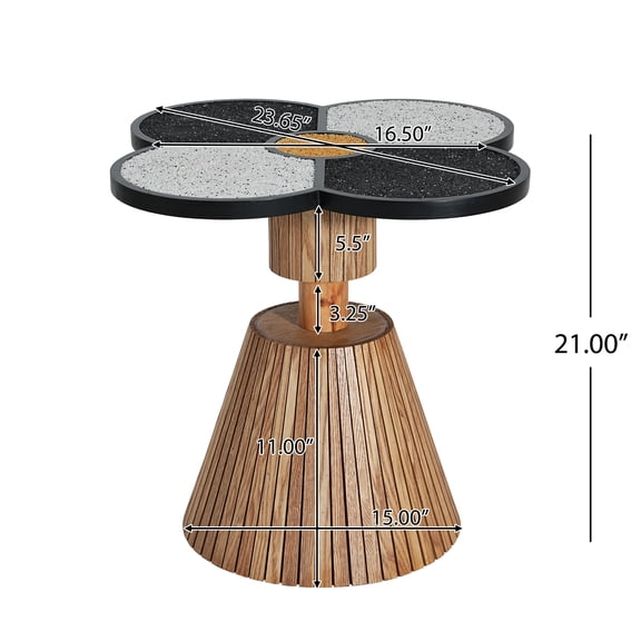 Coffee Tables Unique Four-Leaf Clover Side Table for Living Room, Bedroom & Small Spaces – Decorative Accent Table with Wood-Grain Base,Coffee Tables With Storage