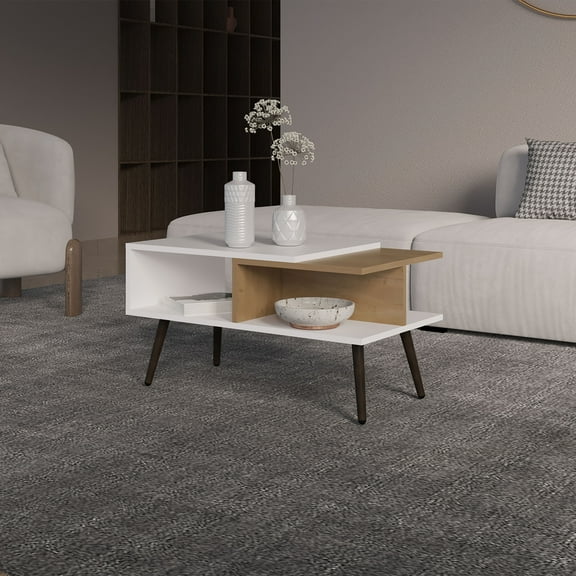 Coffee Tables Vowinckel Coffee table, Living Room, White/ Light Pine,Wooden Coffee Tables