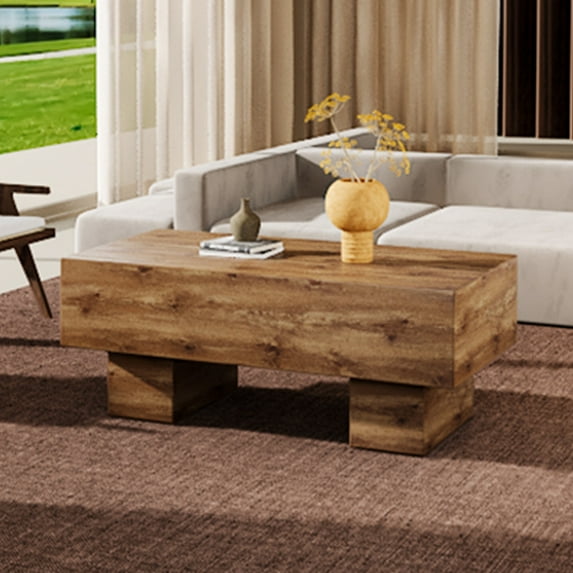 Coffee Tables This modern rectangular coffee table features a stylish wood color, making it an ideal addition to any living room or apartment, and measures 43.3 "x 21.6" x 17.2 ".W1151P168335,Wooden